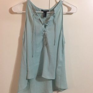 High neck lace up top